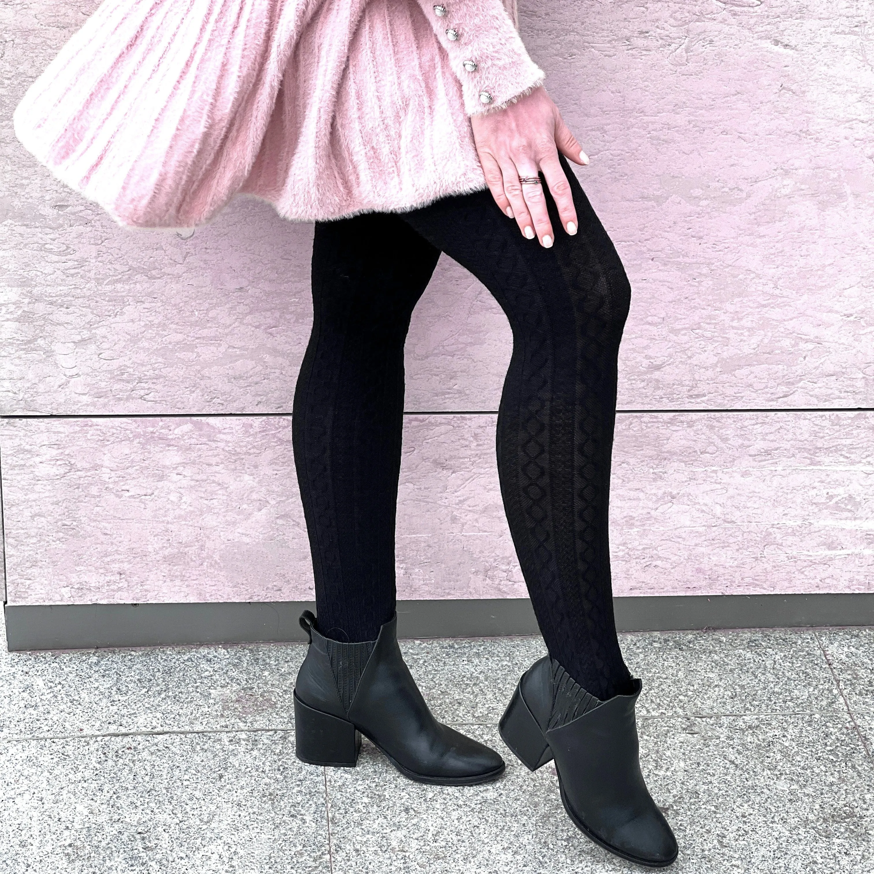 Grannies Cable Knit Merino Wool Tights