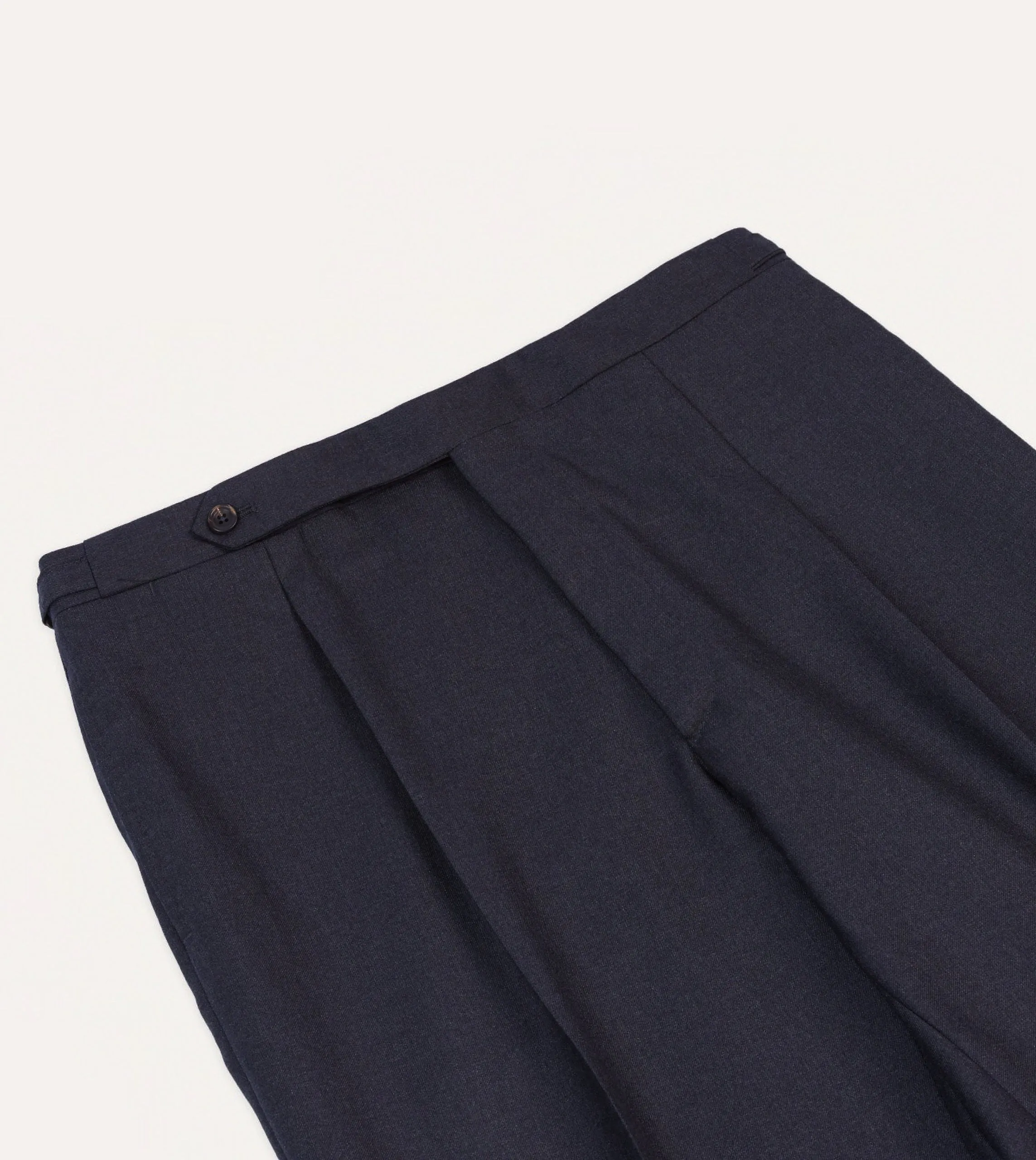 Grey Worsted Wool Single Pleat Trouser