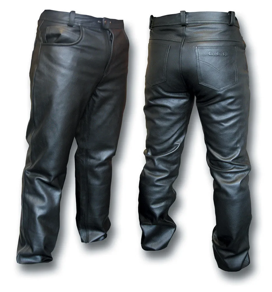 GTH BLACK LEATHER JEANS