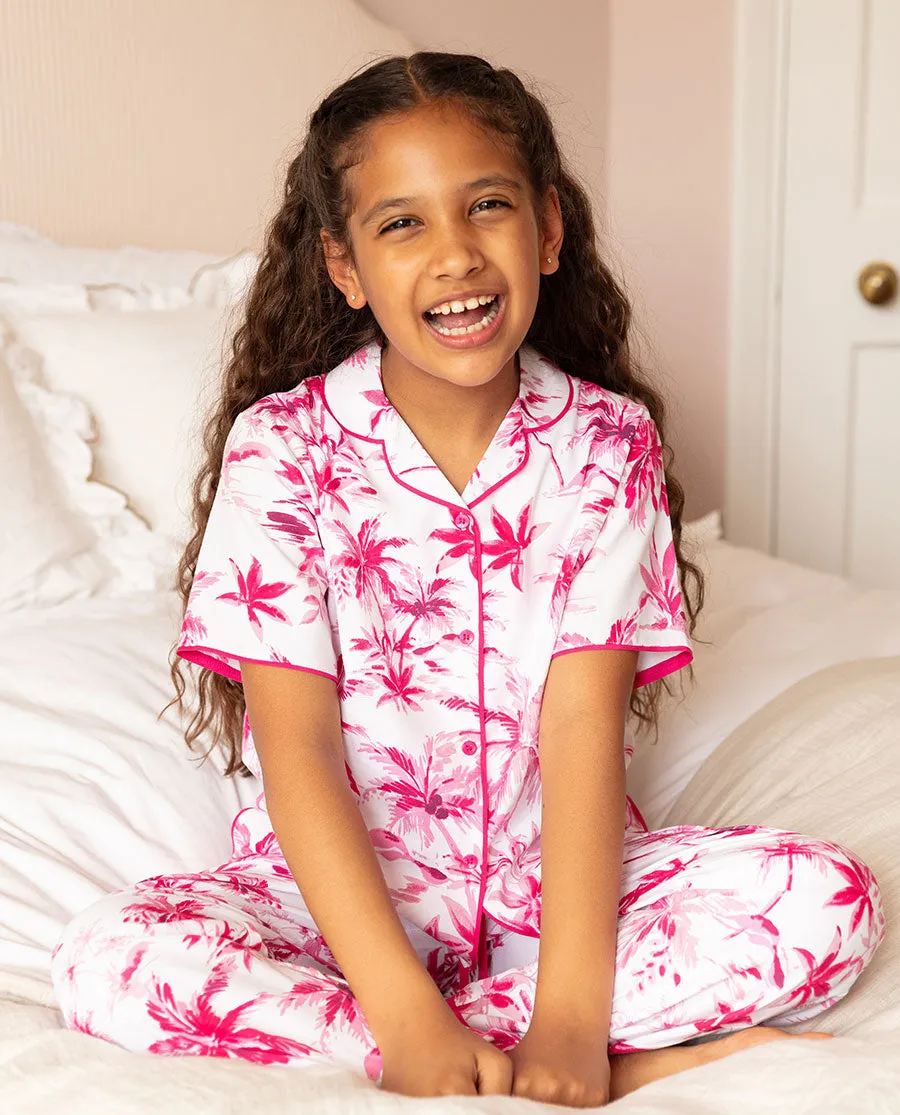 Hailey Girls Palm Print Pyjama Set