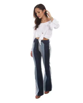 Hc689 - Color Block Flare Pant