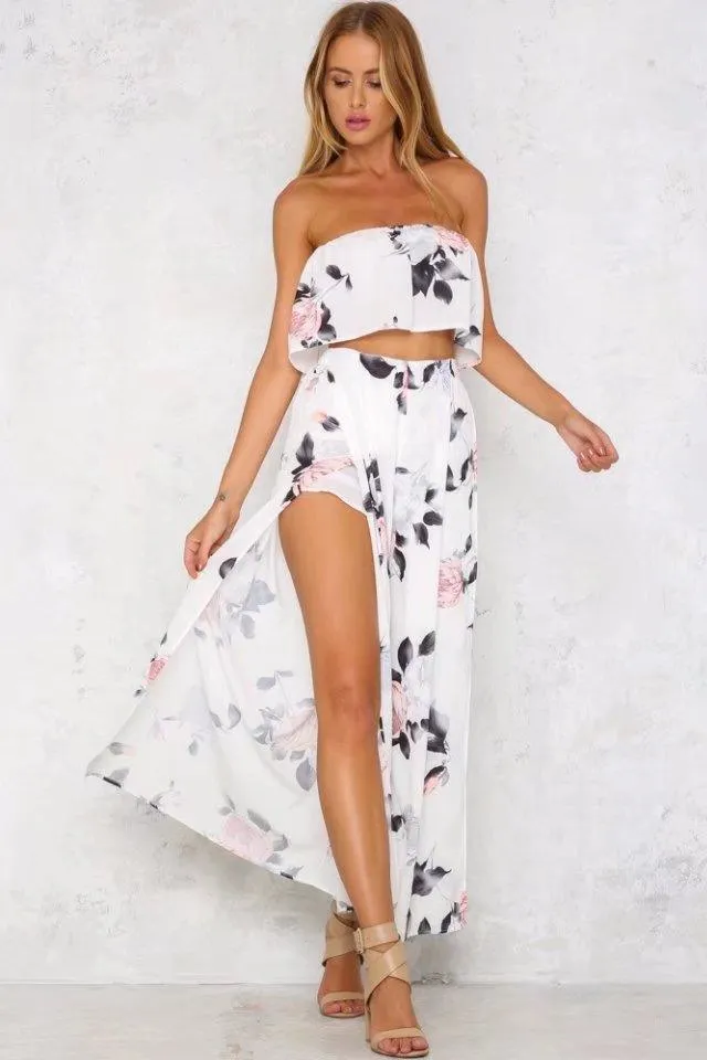 HEIDI’S HIGH SLIT FLORAL PANTS SET