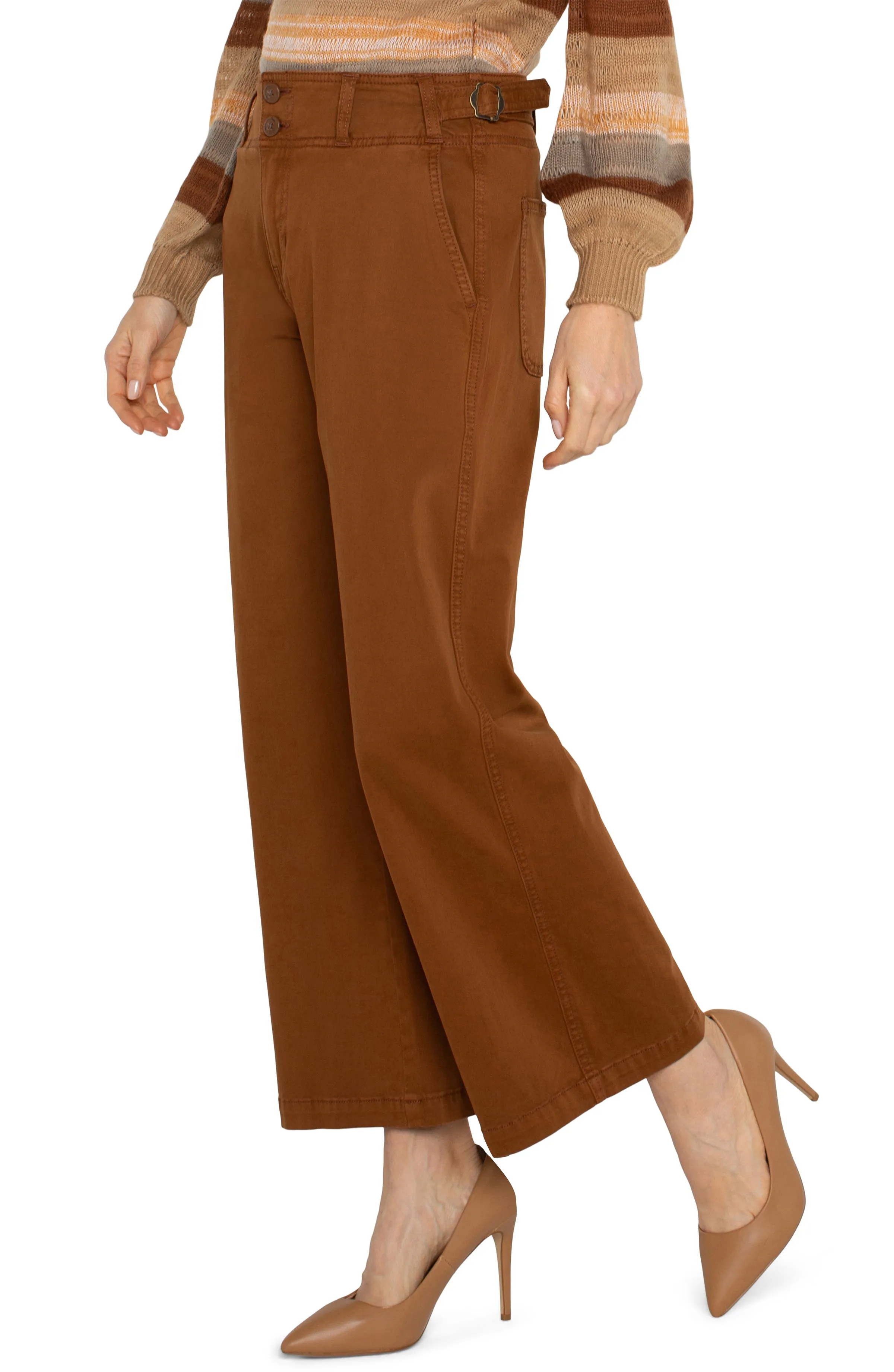 HI-RISE CINCH WAIST WIDE LEG