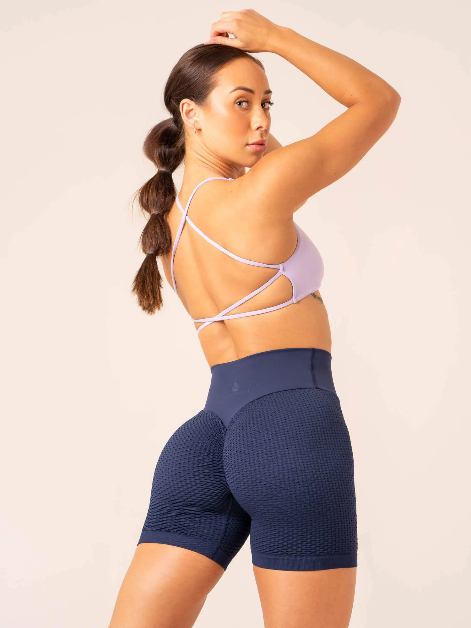 Honeycomb Scrunch Seamless Shorts - Navy