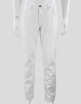 Hudson Men's Blake Slim Straight White Five Pocket Button Fly Closure Jeans Size 33