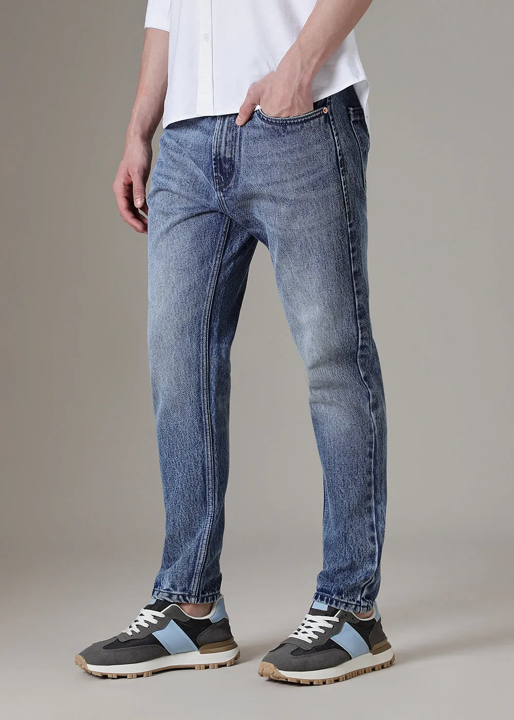 Ice Dark Blue Straight Fit Jeans