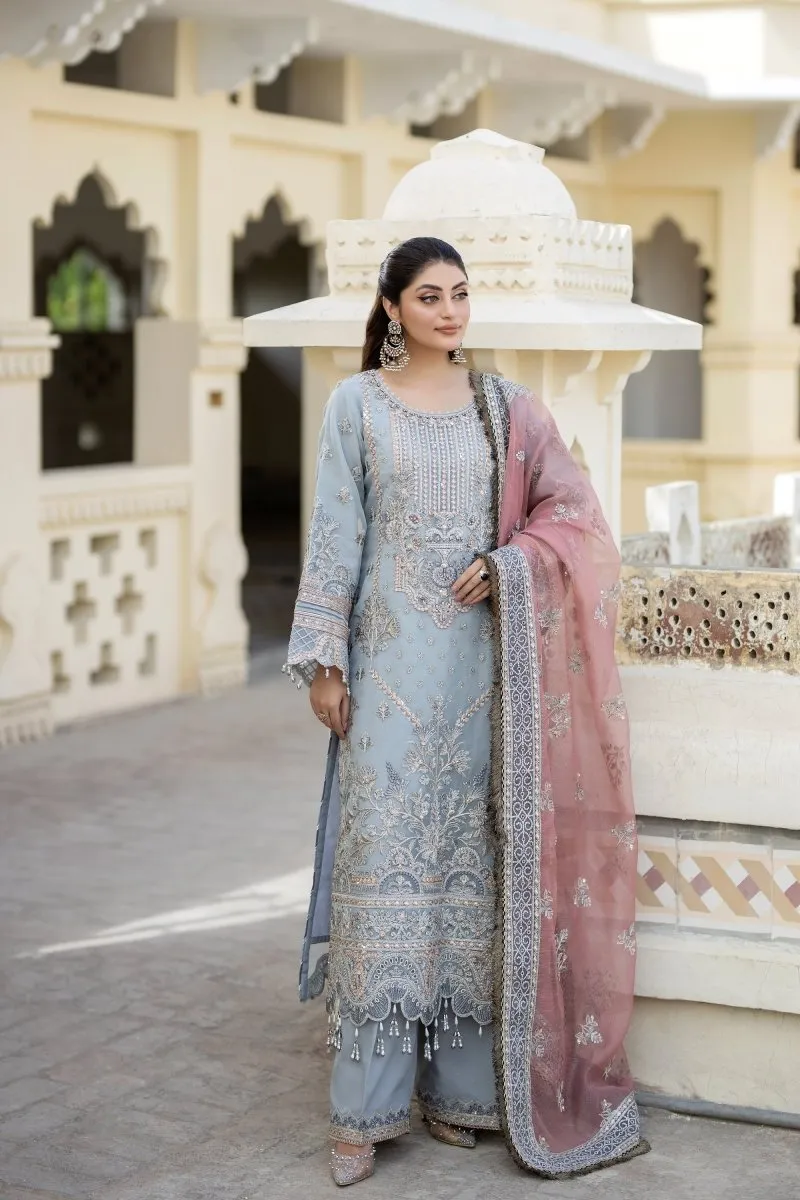 Imrozia Embellished Organza Pakistani Party Wear Suit Roshni IMR205