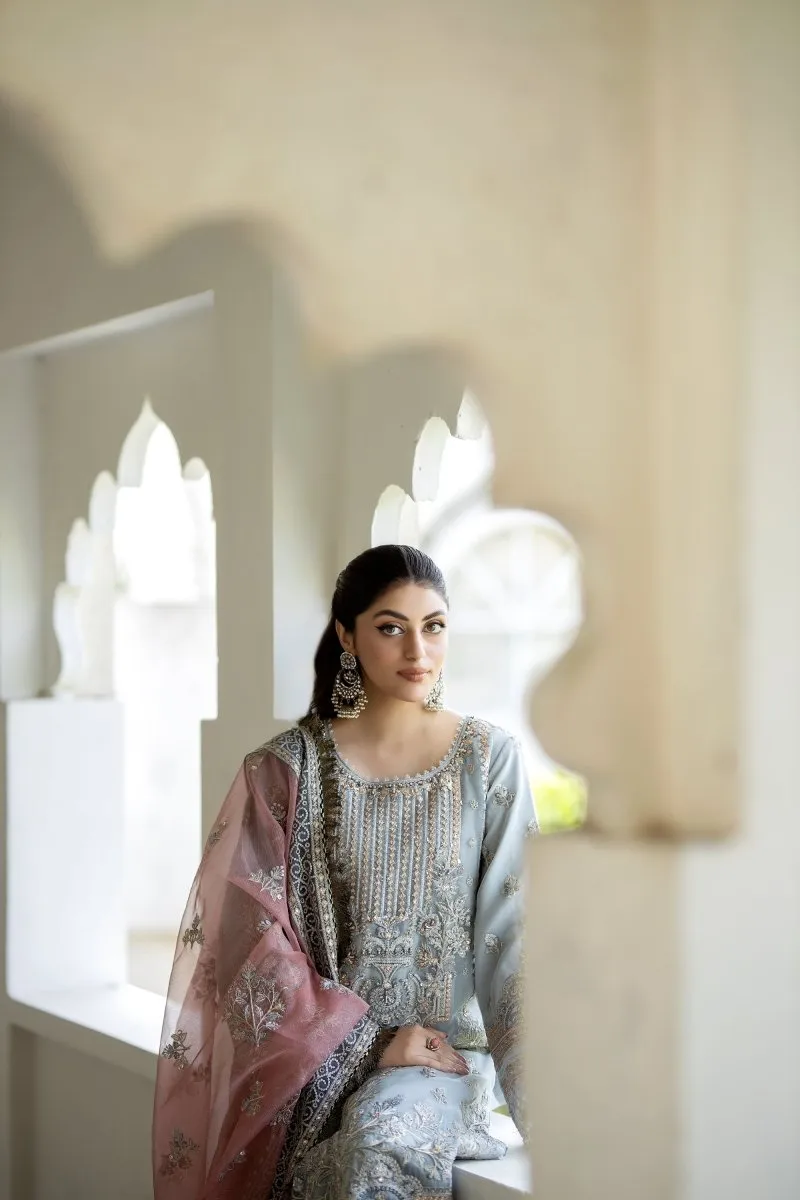 Imrozia Embellished Organza Pakistani Party Wear Suit Roshni IMR205