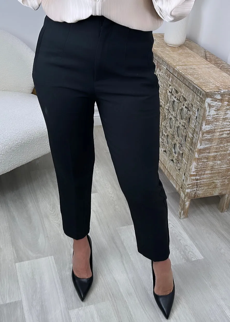 Jade Black Tapered Leg Trousers