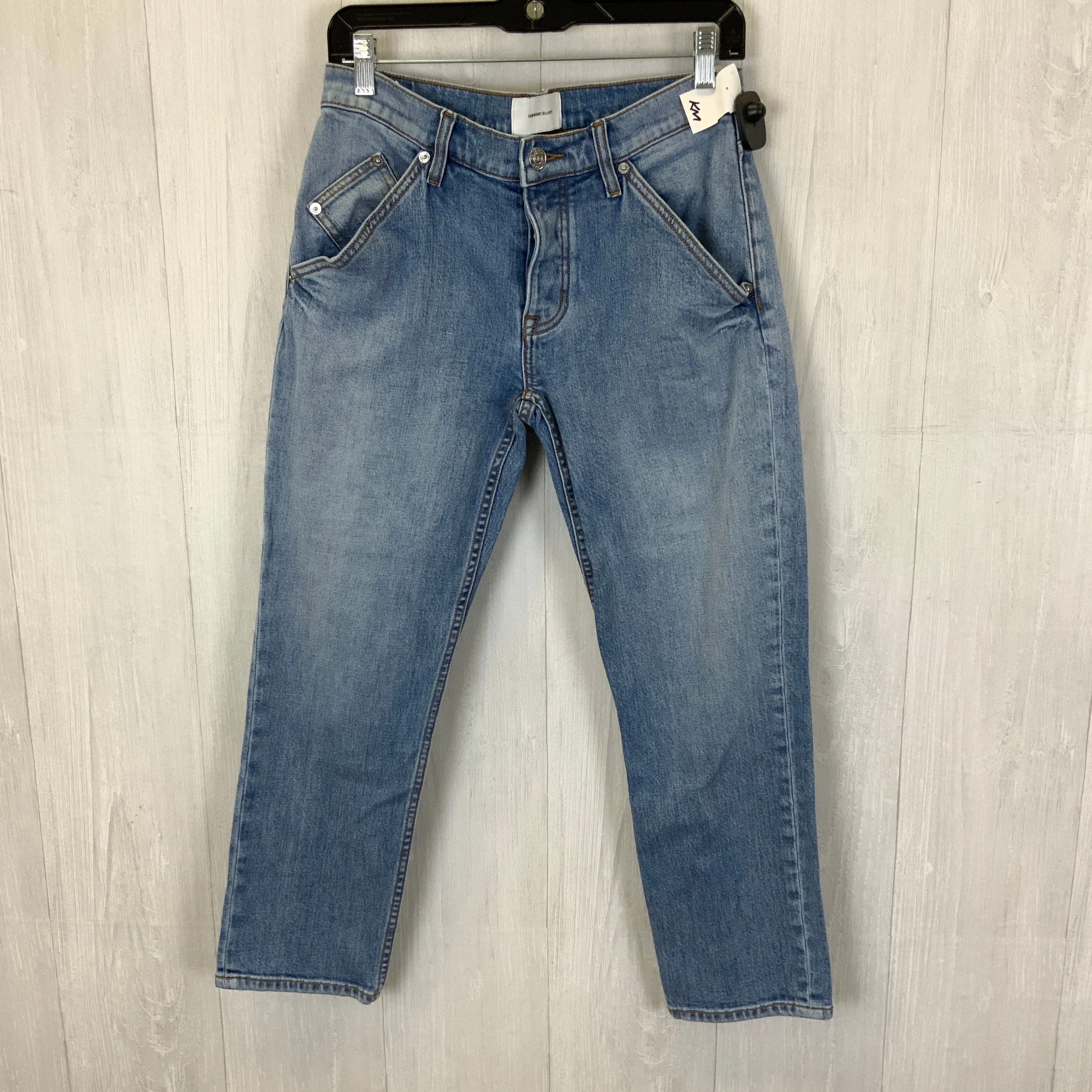 Jeans Straight By Current/elliott In Blue Denim, Size: 4