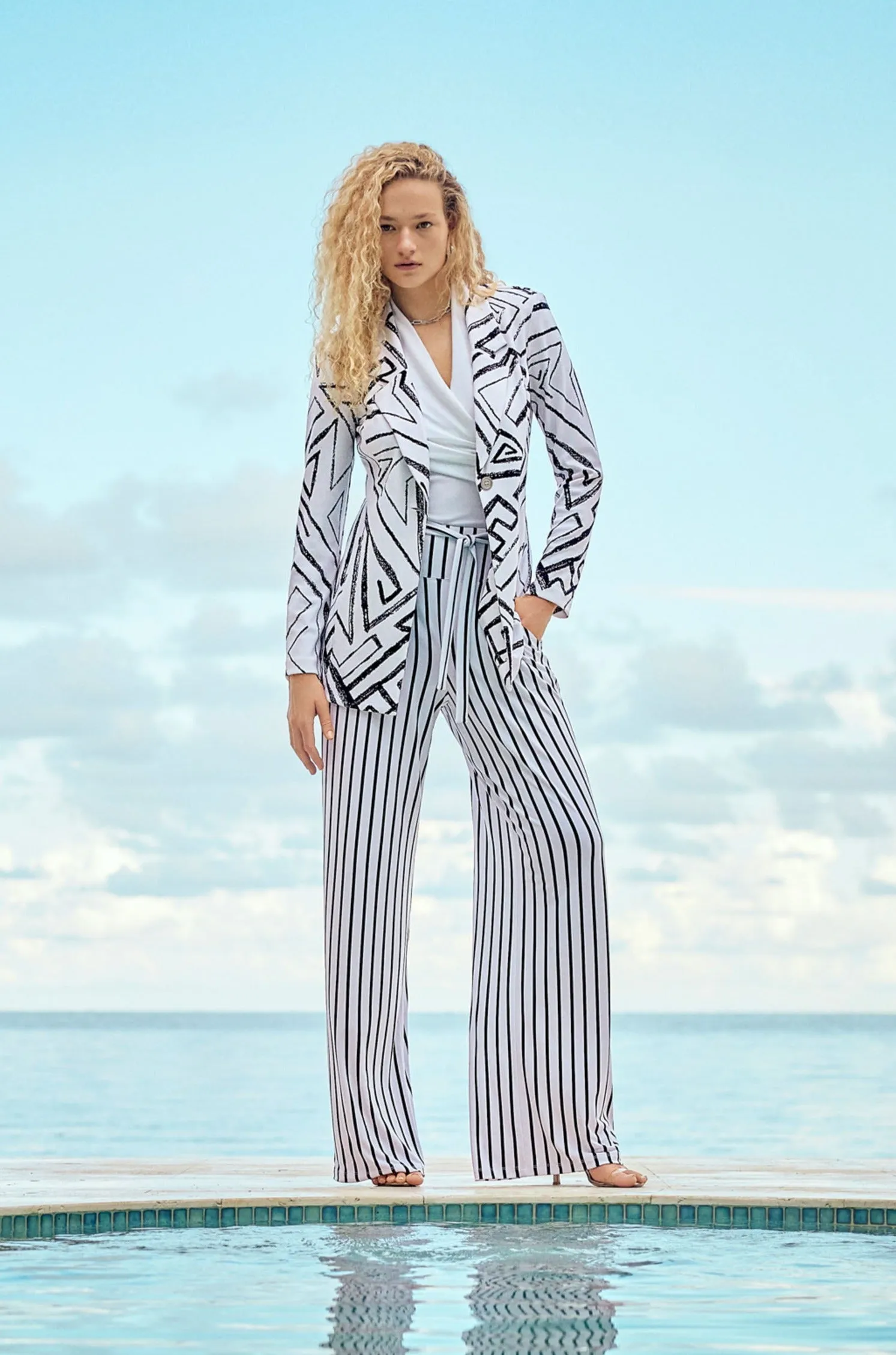 Joseph Ribkoff - 241135 Wide Leg Stripe Pant