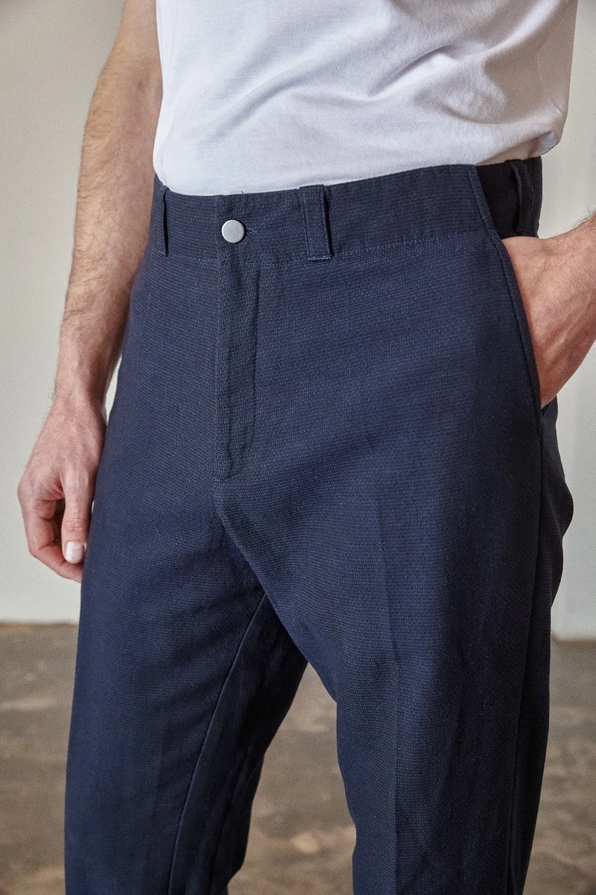 JOSTHA trousers eco structured - NAVY