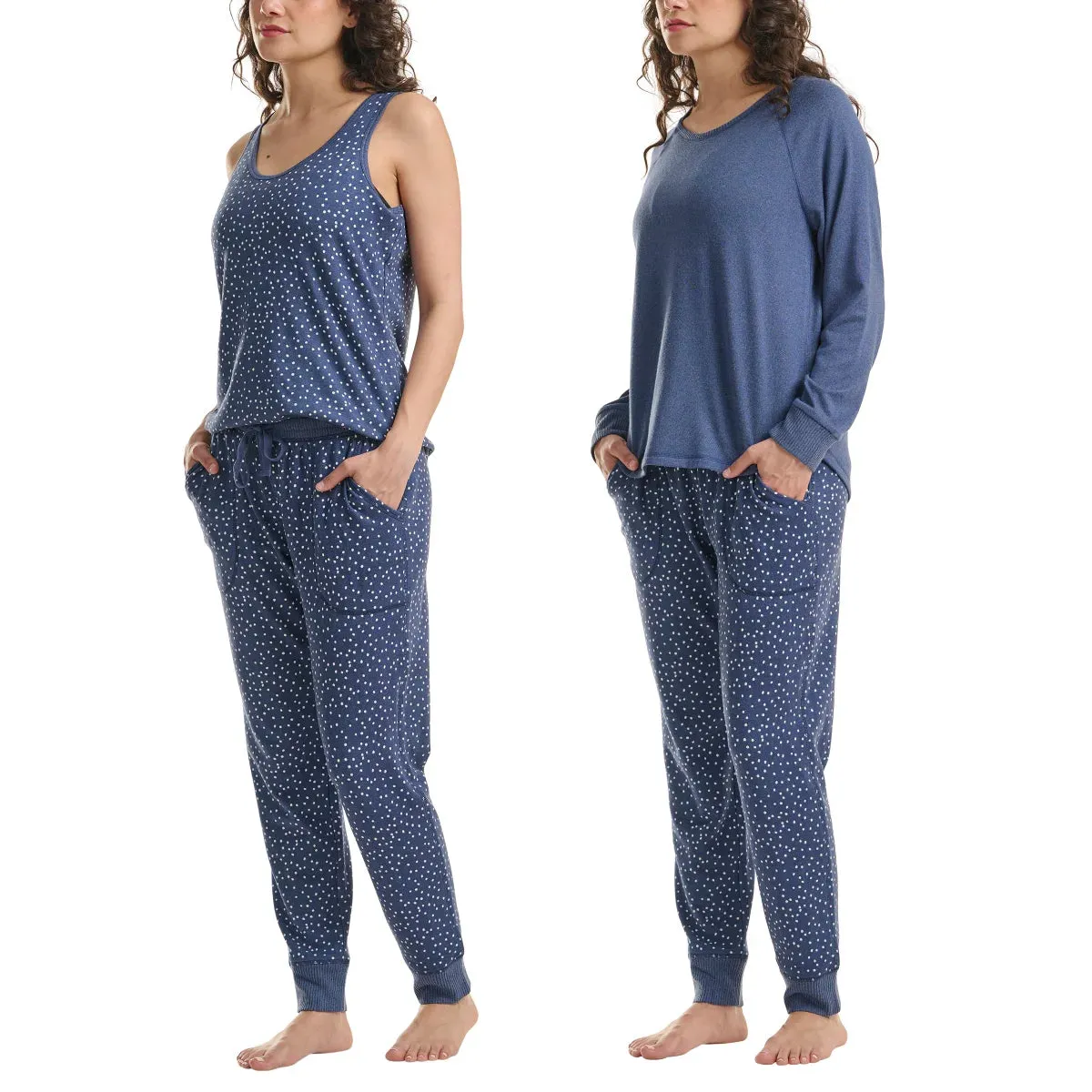 Karen Neuburger Women's 3-Piece Printed Soft Pajama Lounge Set