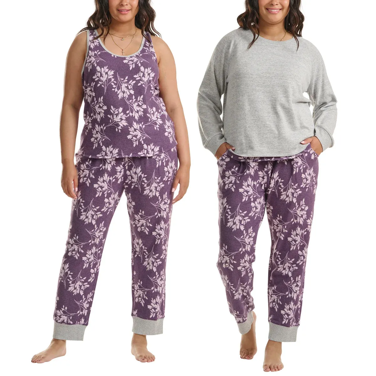 Karen Neuburger Women's 3-Piece Printed Soft Pajama Lounge Set