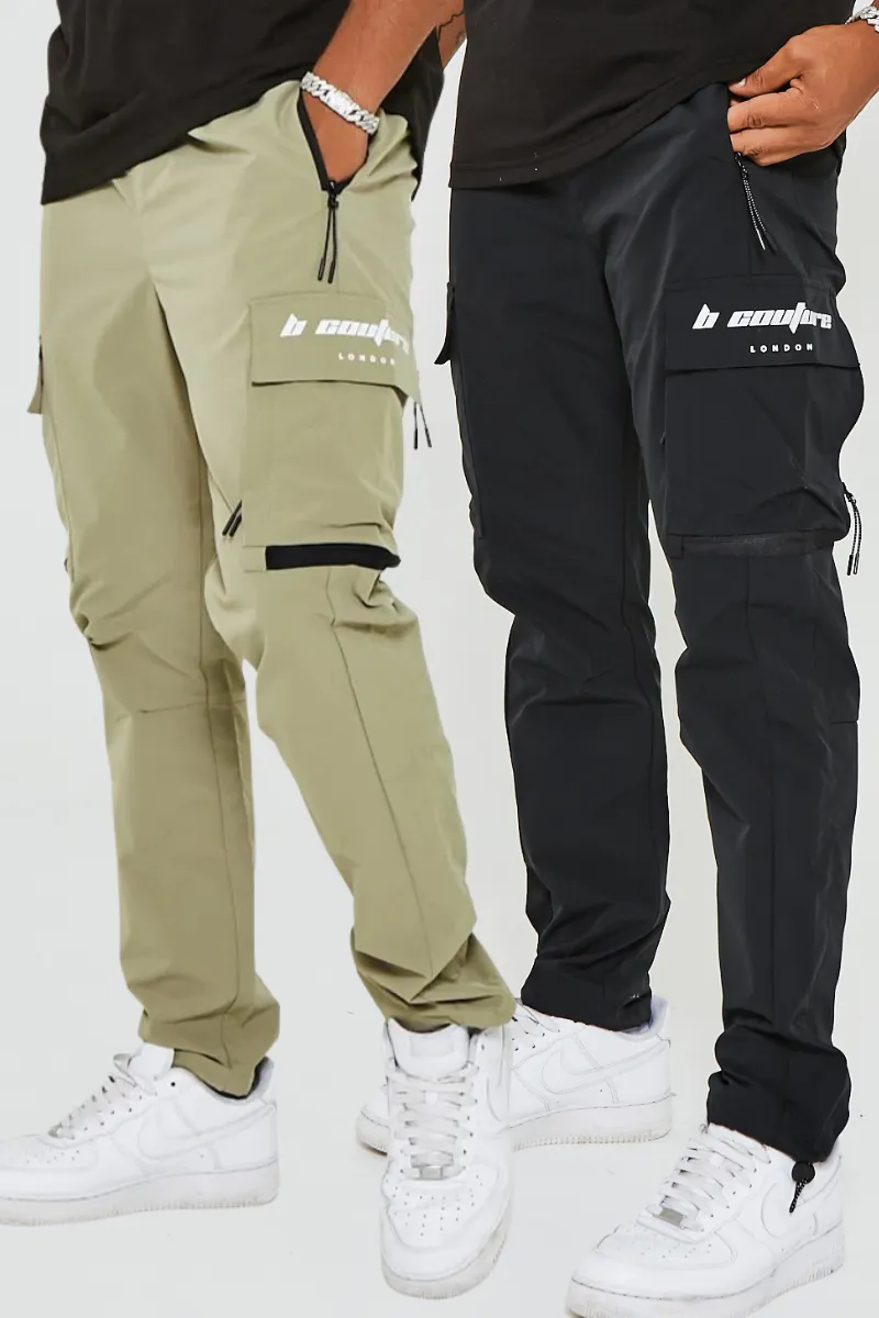 King Street Cargo Pants 2 Pack - Black/Khaki