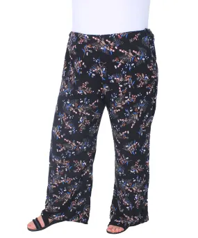 Ladies Printed Rayon Wide Leg Pants