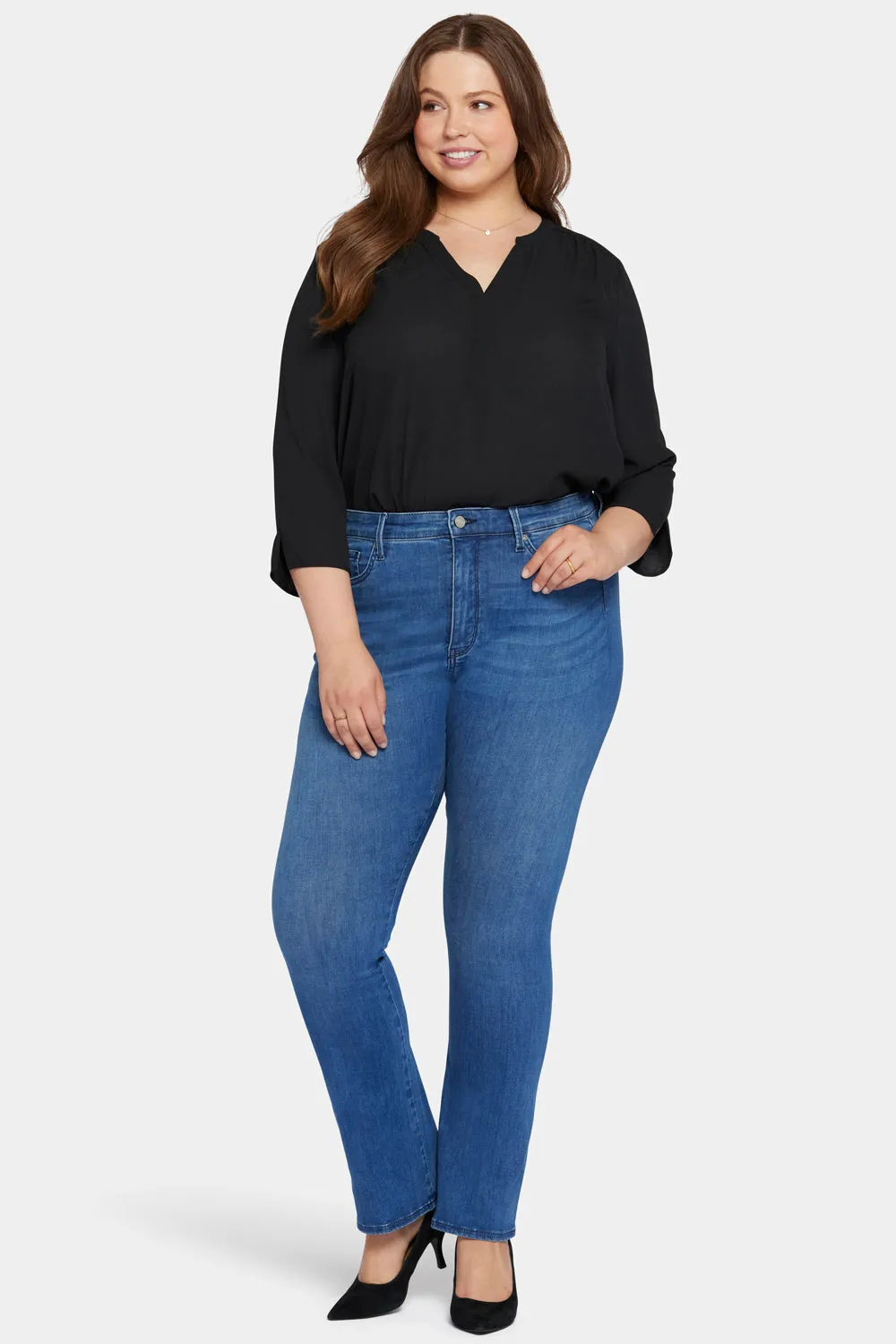 Le Silhouette Slim Bootcut Jeans In Long Inseam Plus Size - Amour