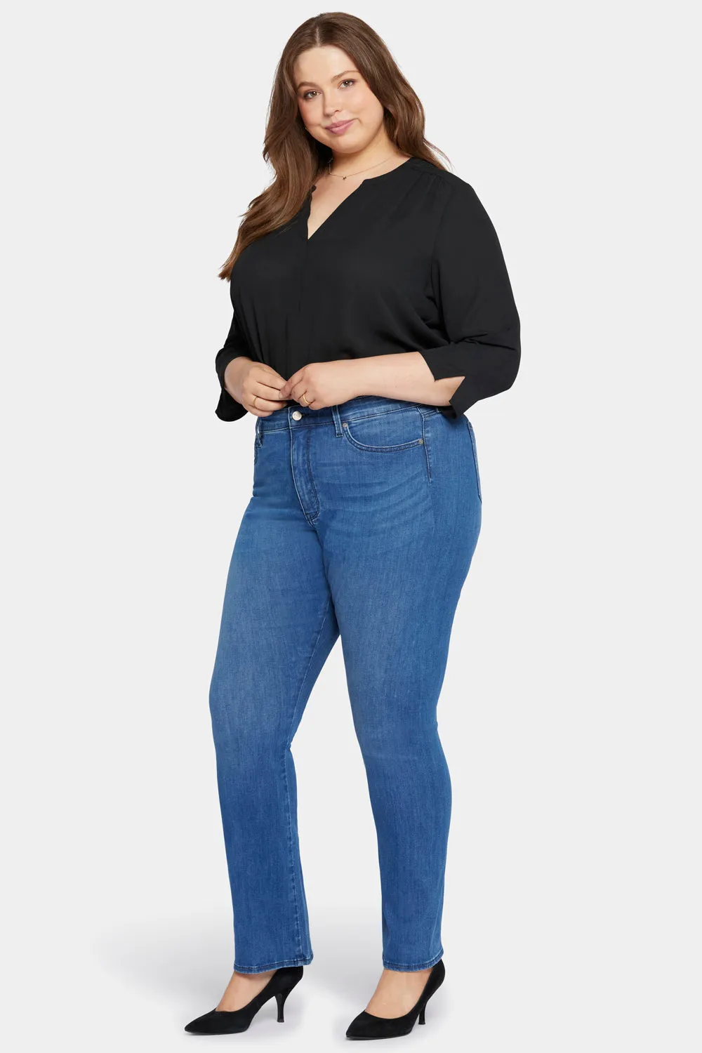 Le Silhouette Slim Bootcut Jeans In Long Inseam Plus Size - Amour