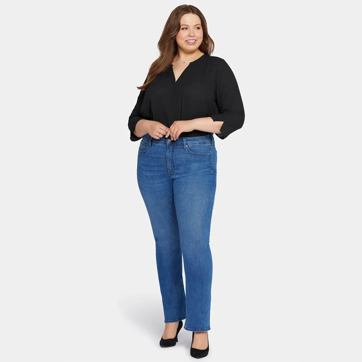 Le Silhouette Slim Bootcut Jeans In Long Inseam Plus Size - Amour