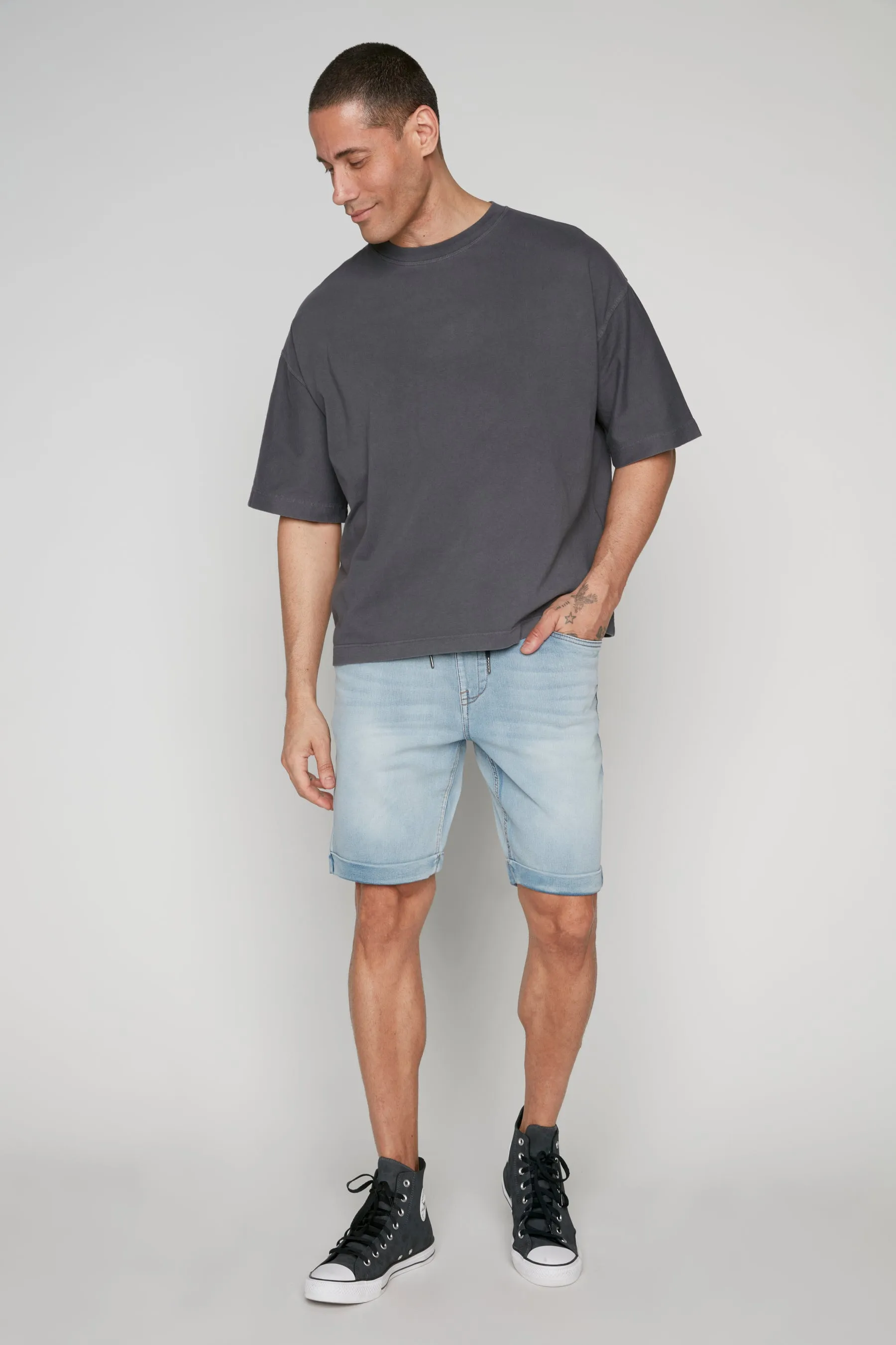 LENNON - Mens Rolled-Up Shorts - Vintage Blue