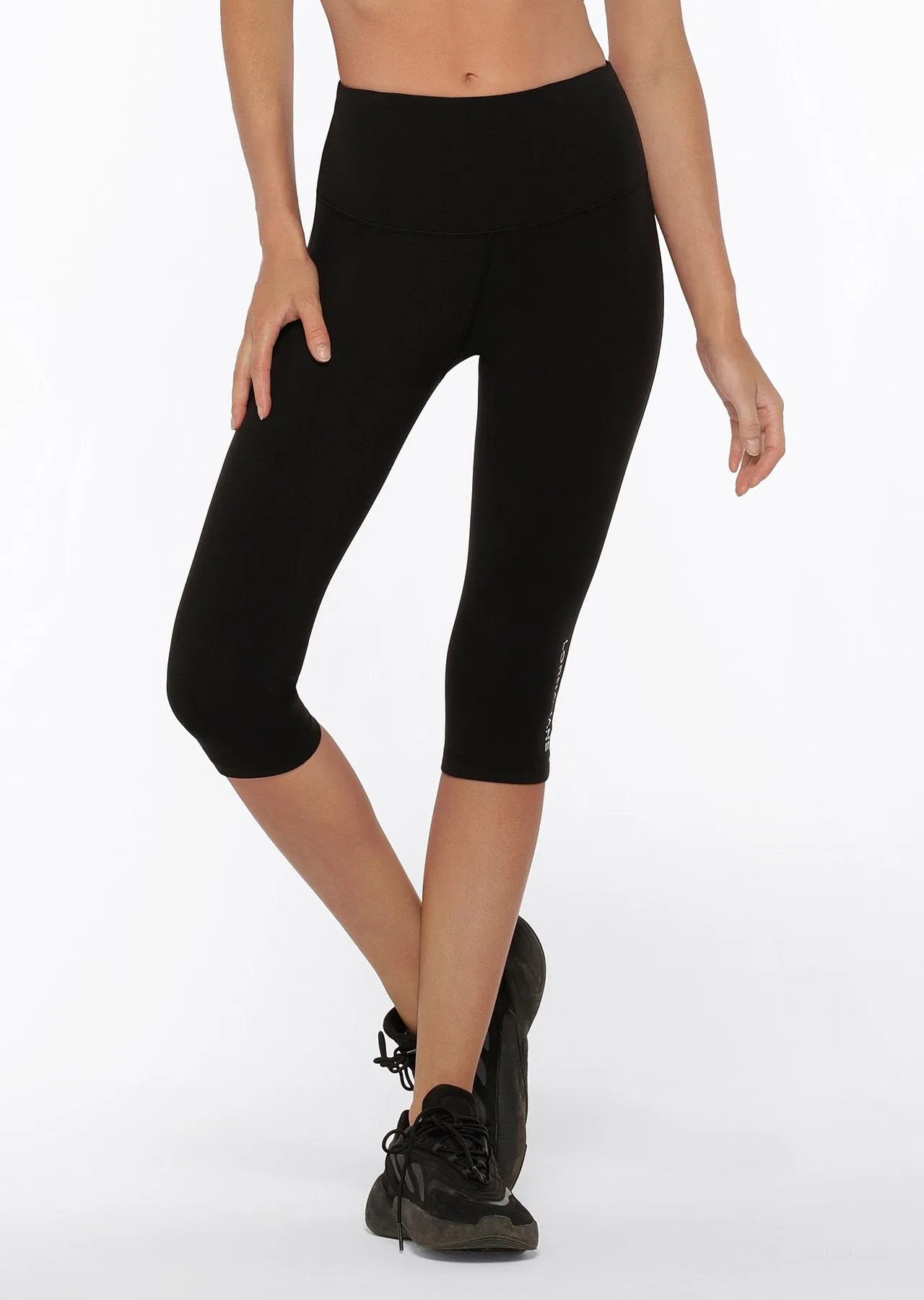 Lorna Jane Lotus No Chafe 3/4 Leggings - Black