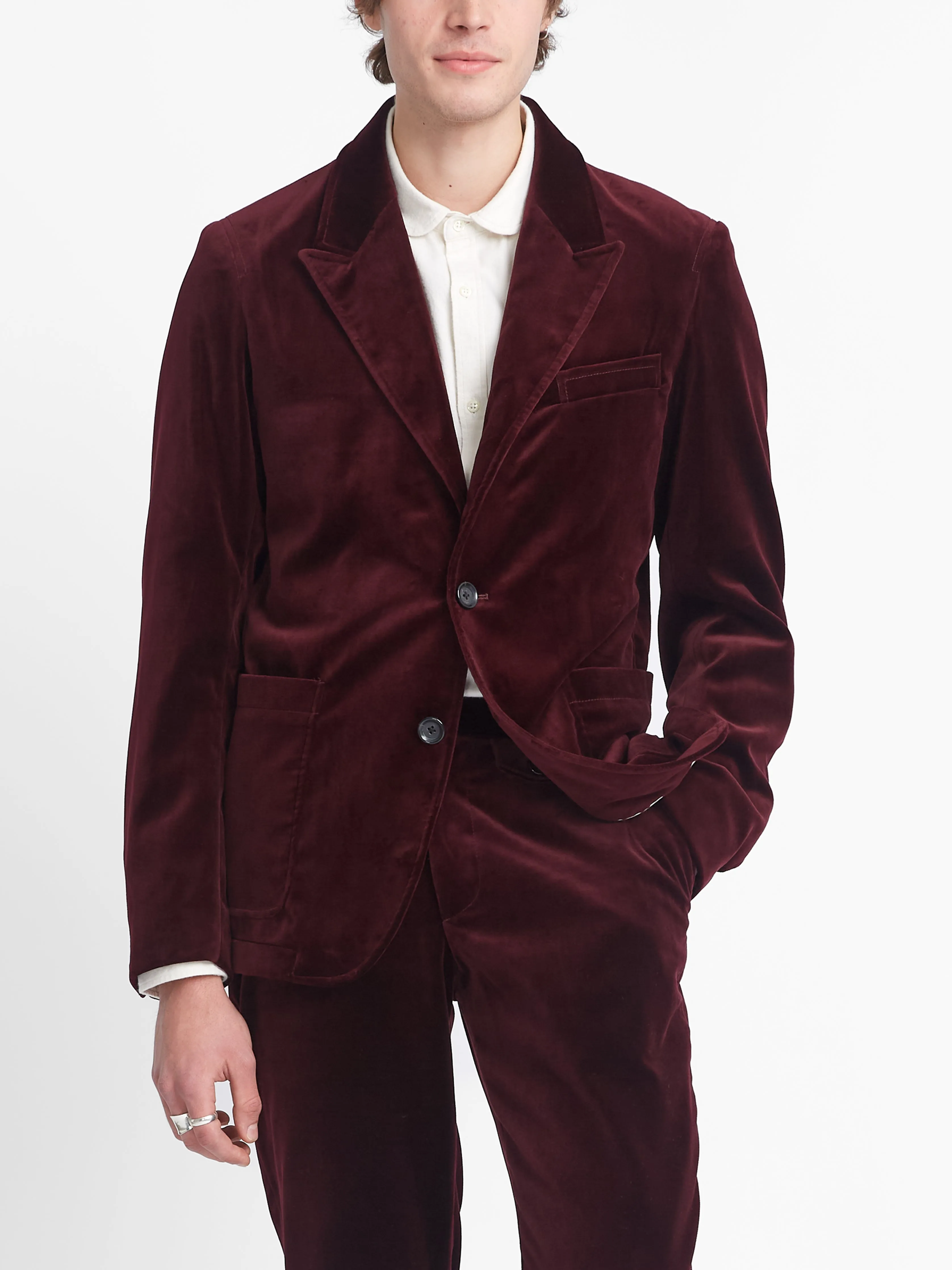 Mansfield Jacket Velvet Burgundy