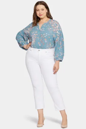 Marilyn Straight Ankle Jeans In Plus Size - Optic White