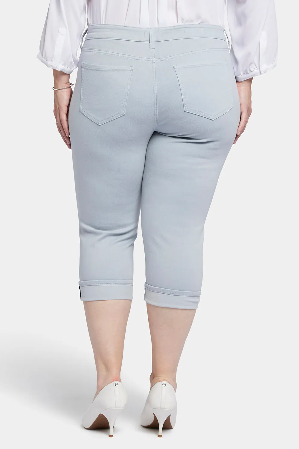 Marilyn Straight Crop Jeans In Plus Size - Sea Ice