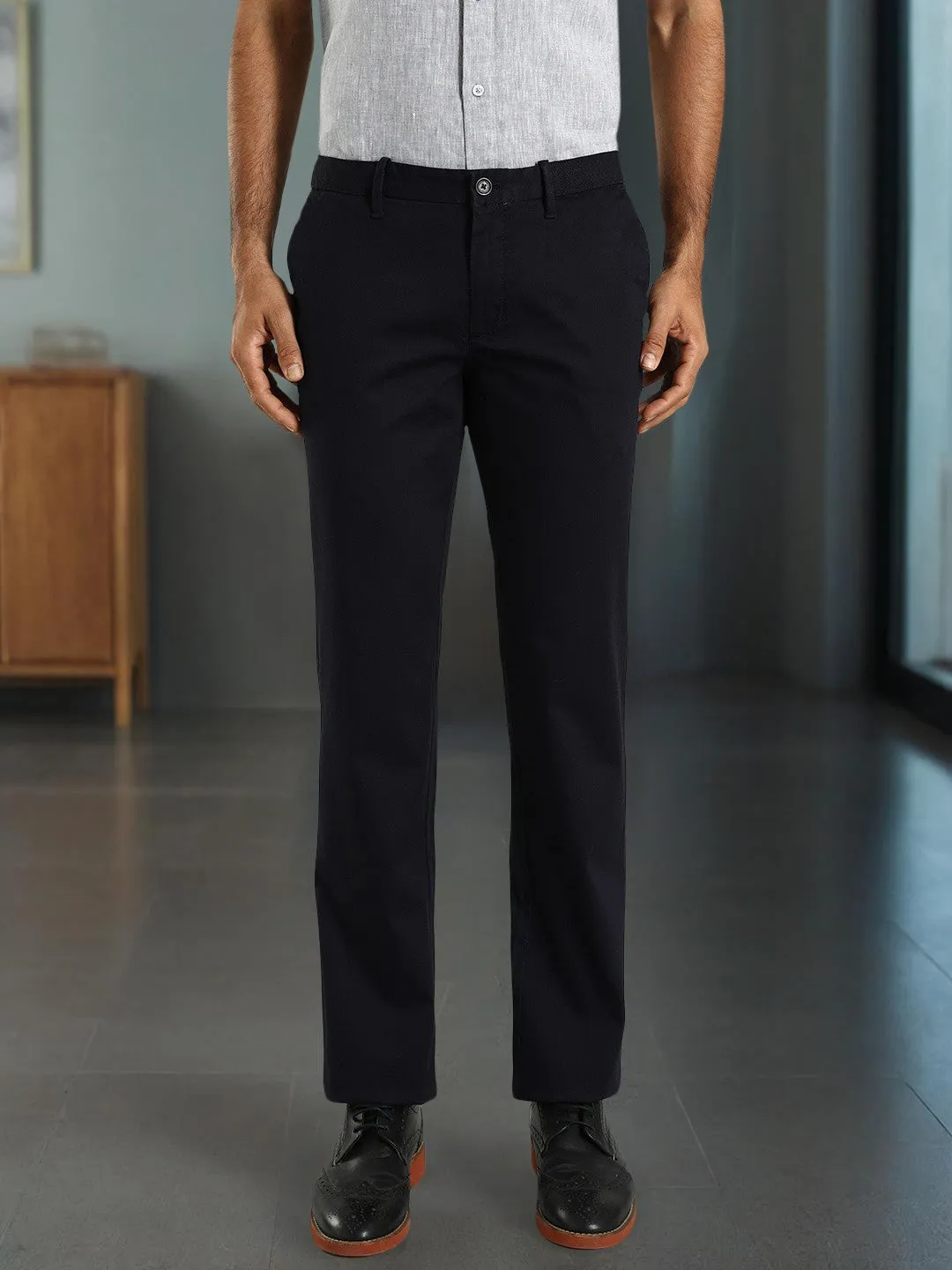 Men Kansas Fit Cotton Stretch Trouser