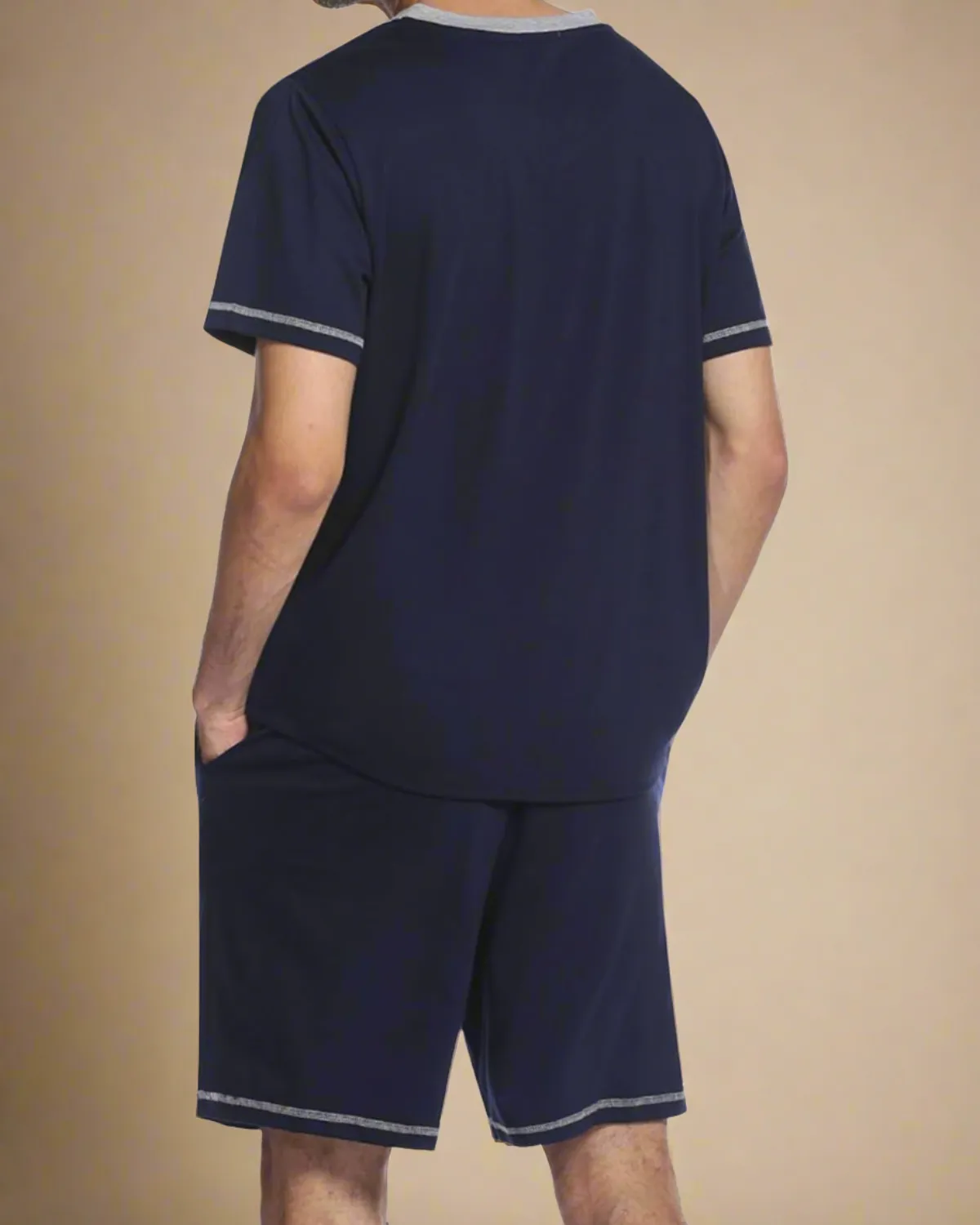 Men V-Neck T-shirt and Shorts Pyjamas