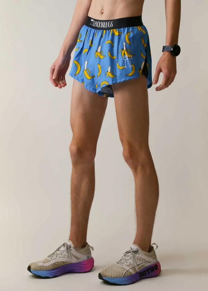 Men's Blue Bananas 2" Split Shorts