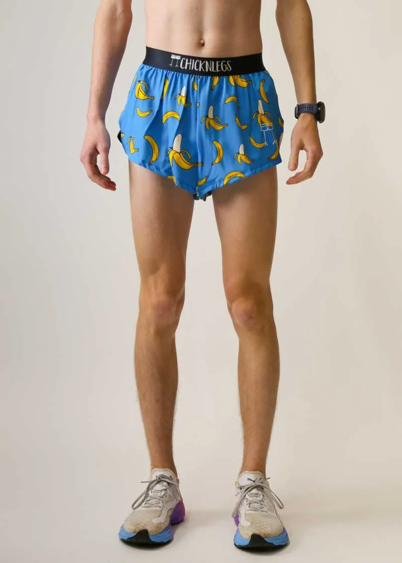 Men's Blue Bananas 2" Split Shorts