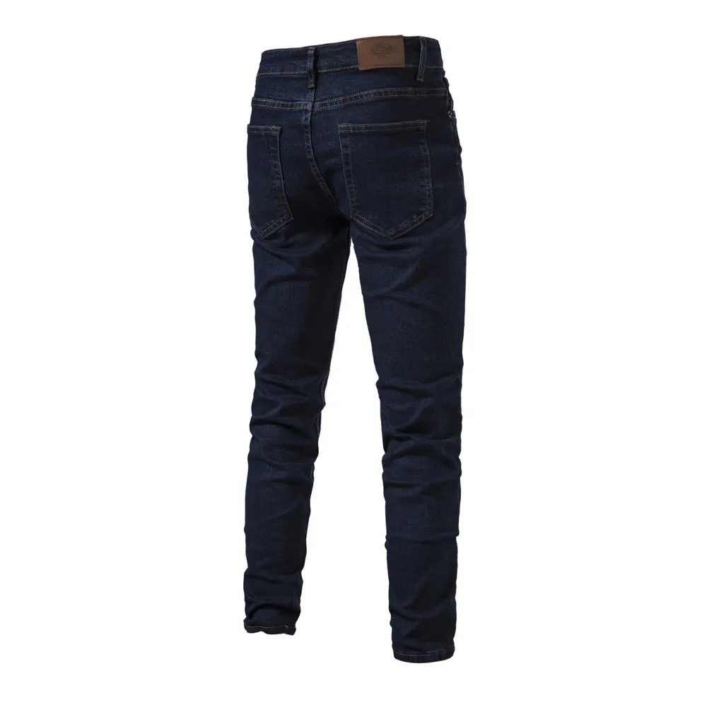 Men's Jeans Pants Casual Autumn Male Ripped Skinny Stretch Trouser Pants | ZH10