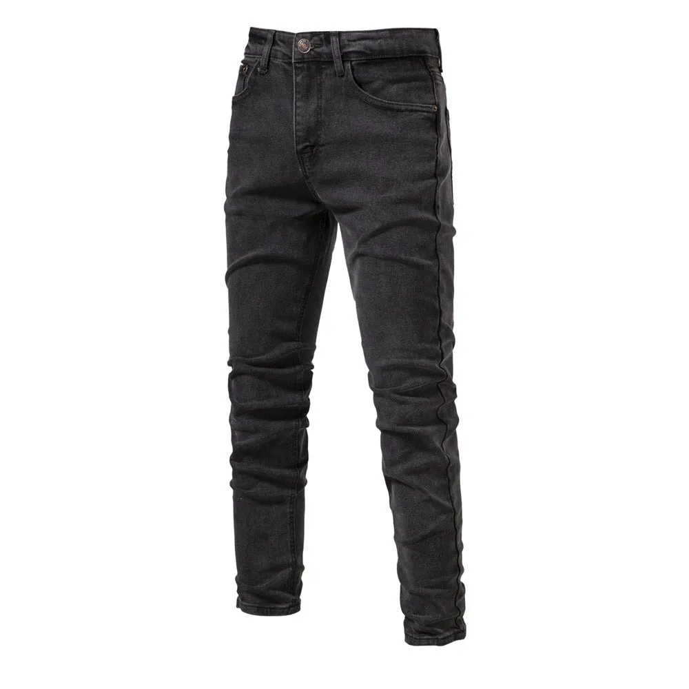 Men's Jeans Pants Casual Autumn Male Ripped Skinny Stretch Trouser Pants | ZH10