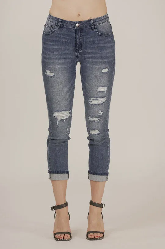 Mi Moso- Kennedy Jean Stripe Distressed