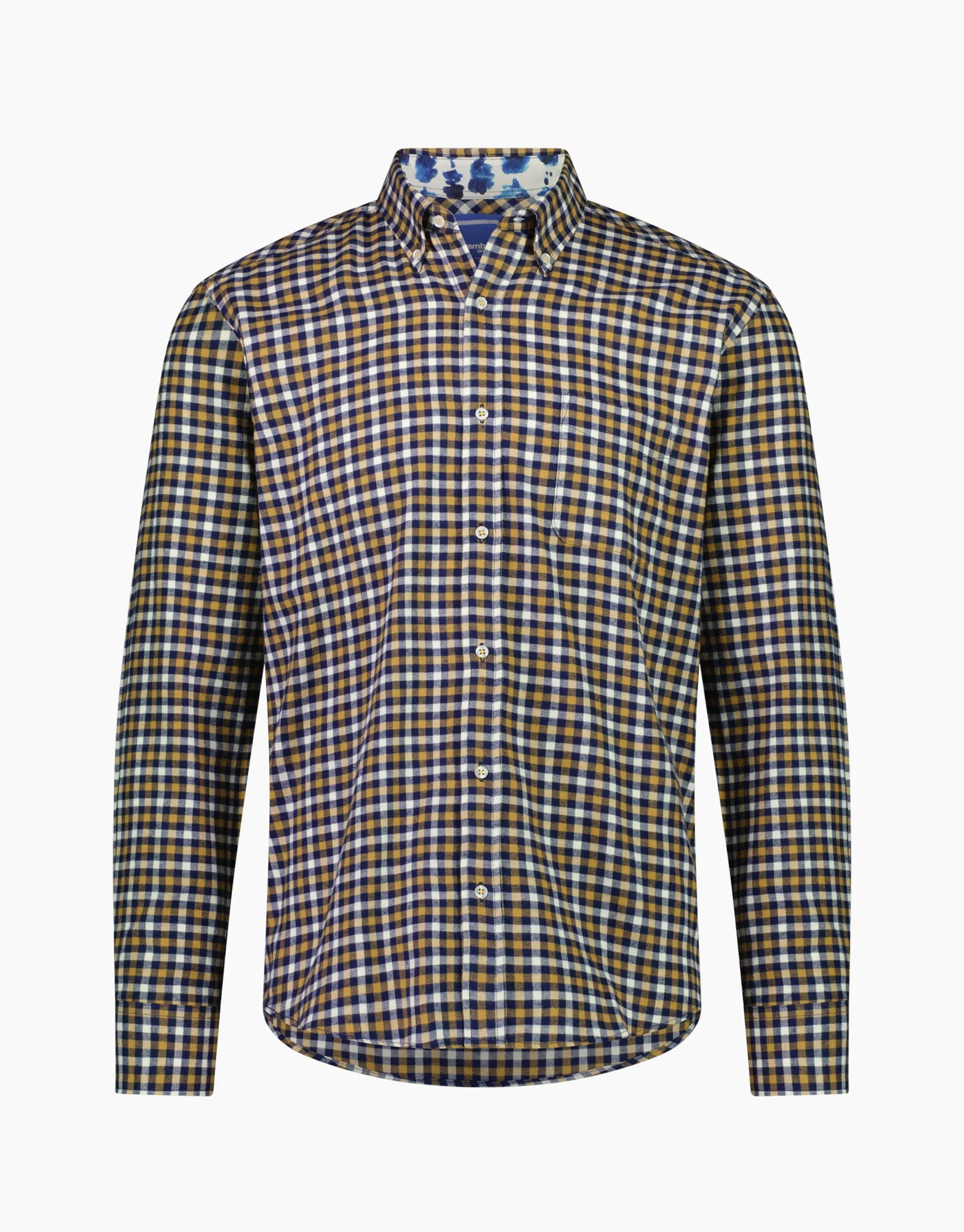 Ohope Blue & Camel Check Flannel Shirt