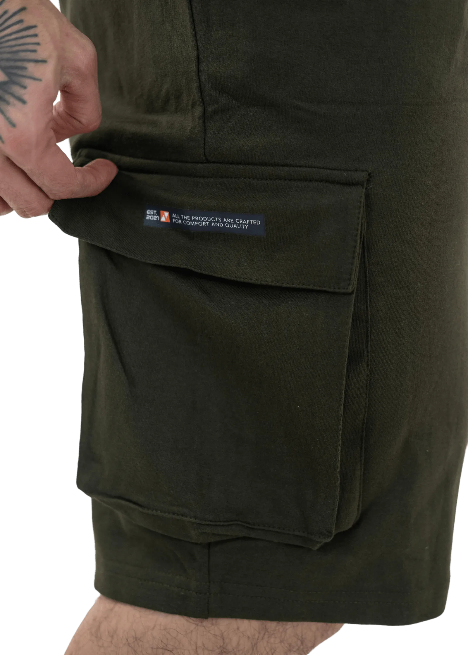 Olive Green Essential Cargo Shorts