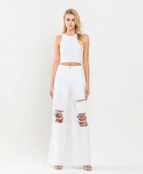 Optic White - Super High Rise 90's Vintage Wide Loose Jeans