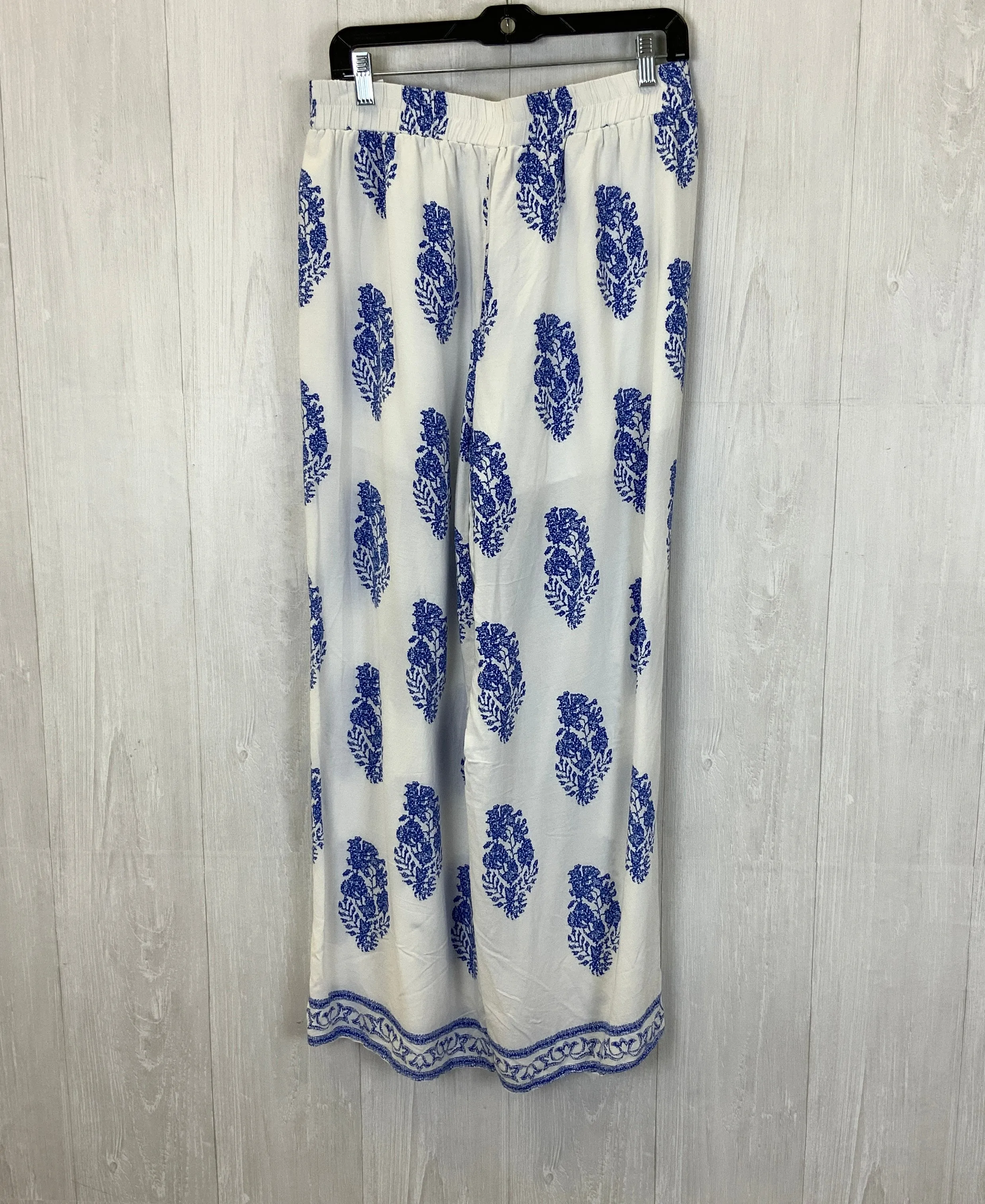 Pants Wide Leg By Shein In Blue & White, Size: Xl