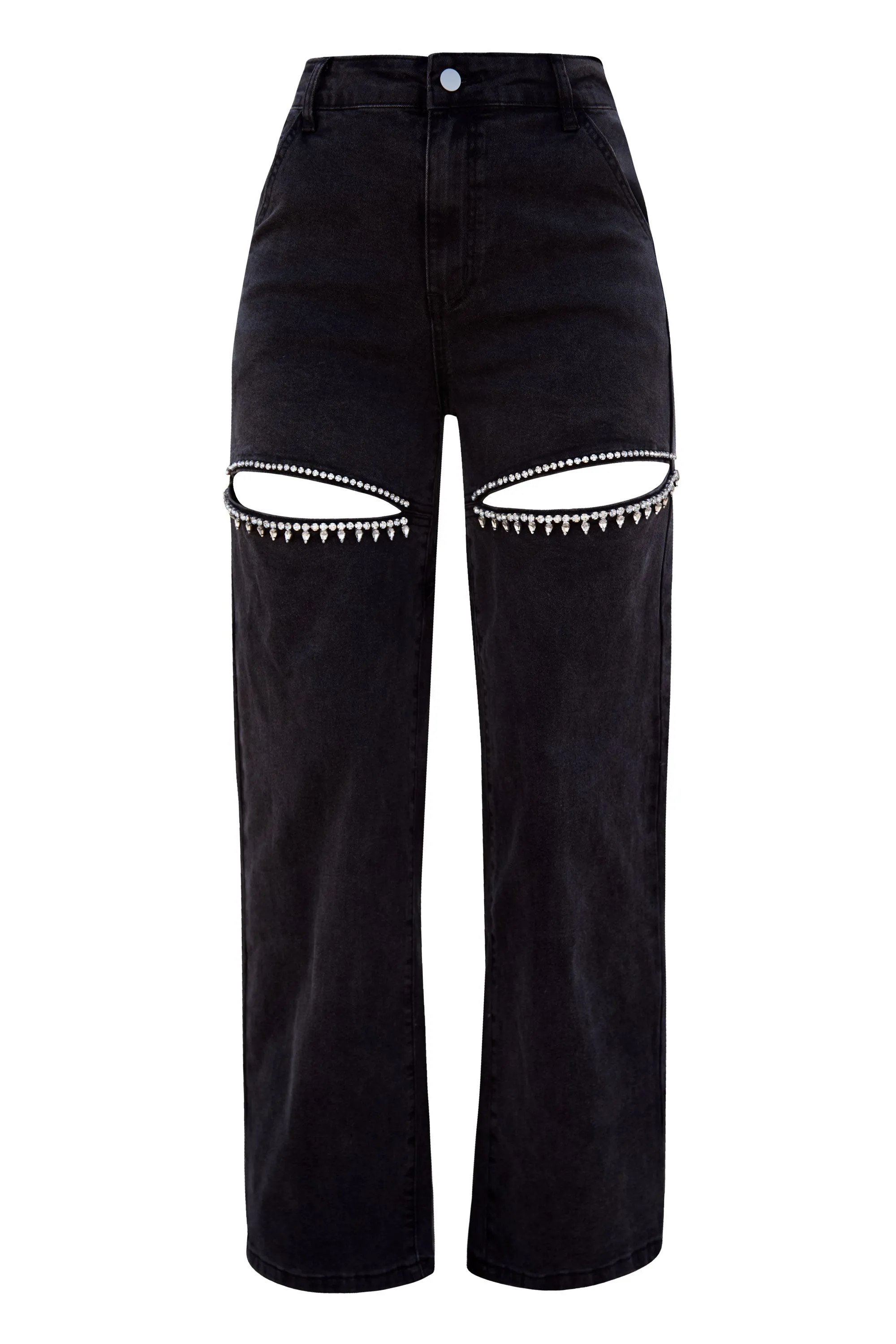 Payson Black Cut Out Rhinestone Jeans