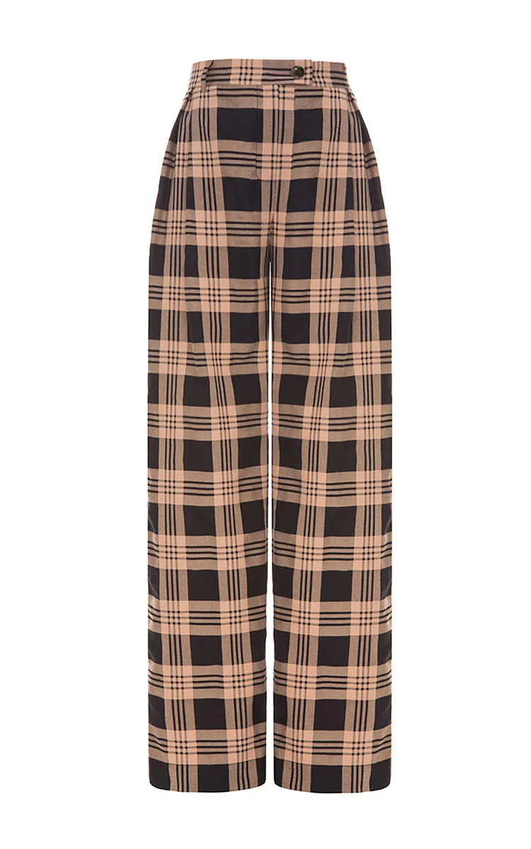 Plaid cotton pants