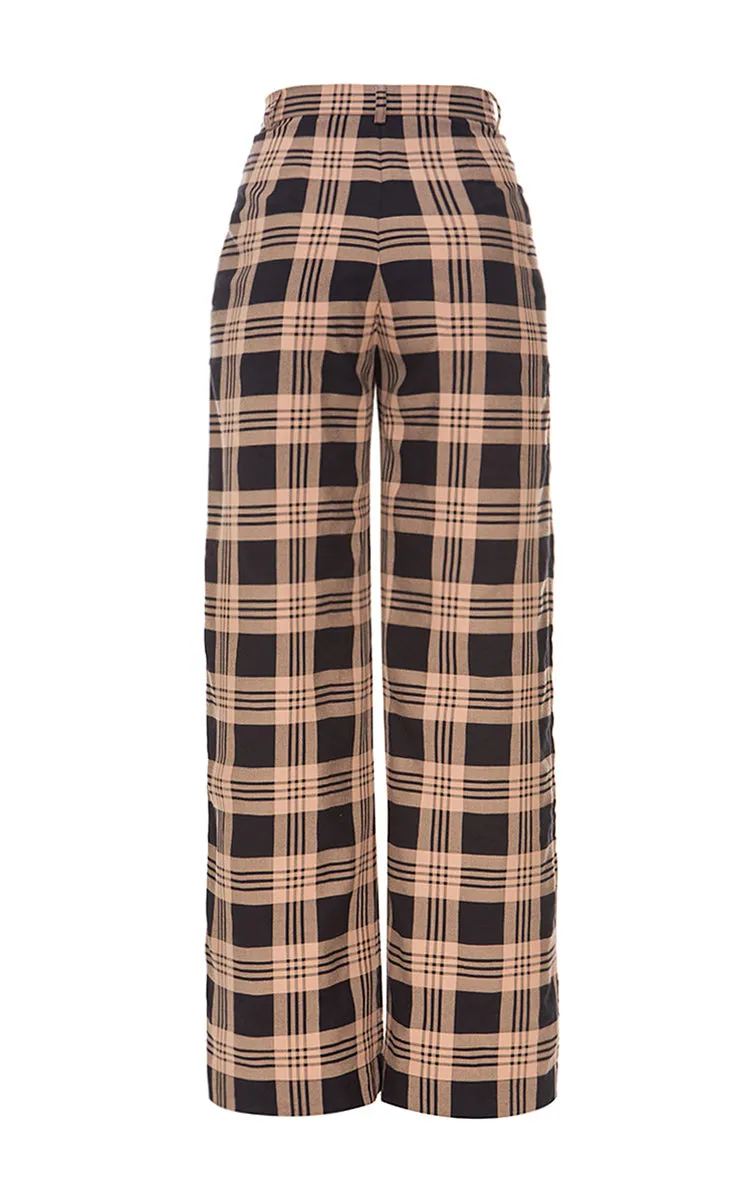 Plaid cotton pants