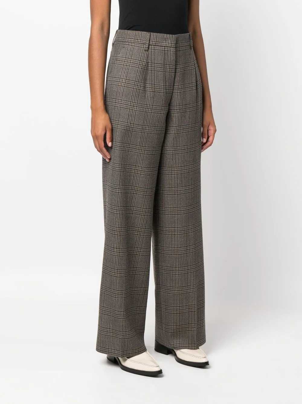 PLAID VIRGIN WOOL TROUSERS