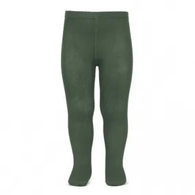 Plain stitch basic tights LICHEN GREEN