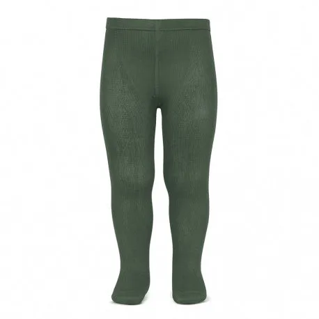 Plain stitch basic tights LICHEN GREEN