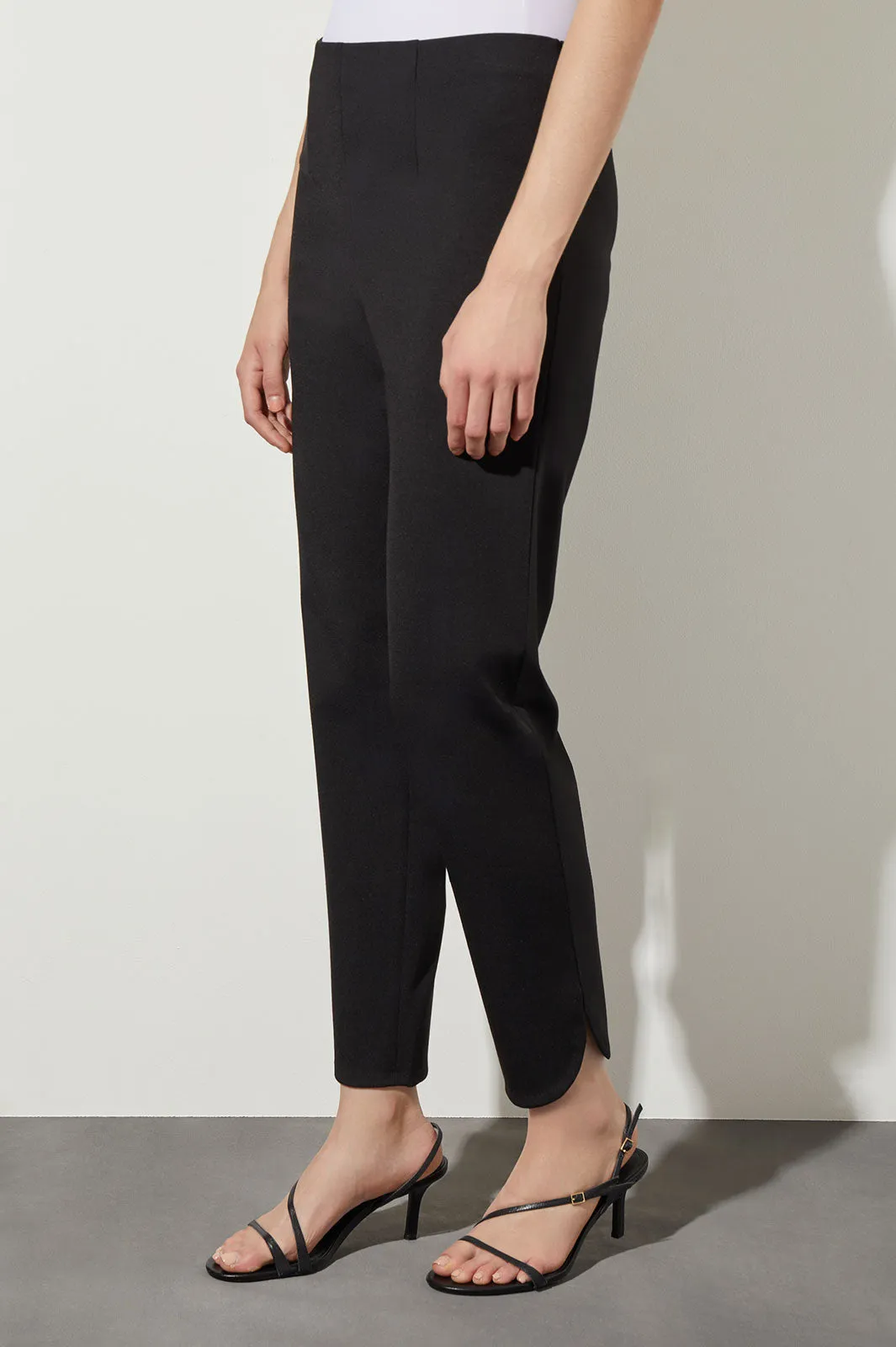 Plus Size Stretch Ponte Straight-Leg Ankle Pants