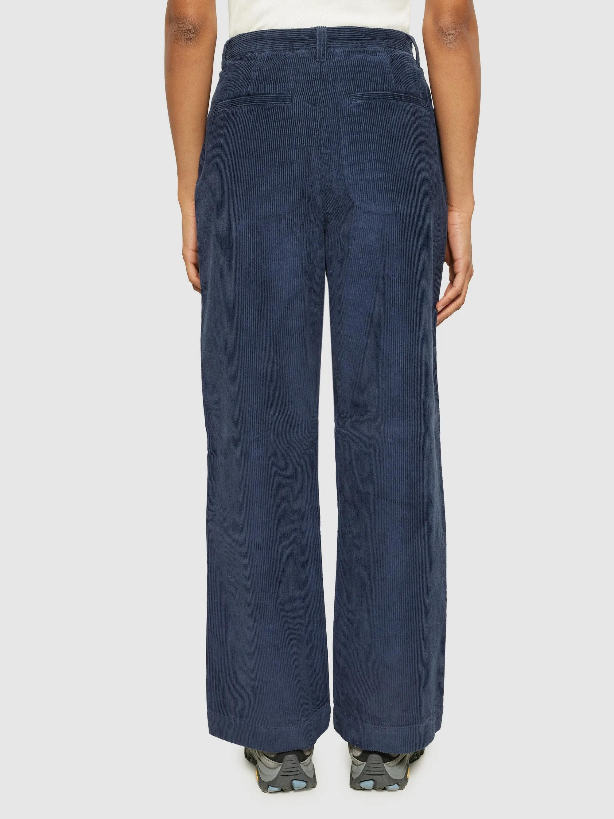 POSEY wide high-rise irregular corduroy pant - GOTS/Vegan - Night Sky