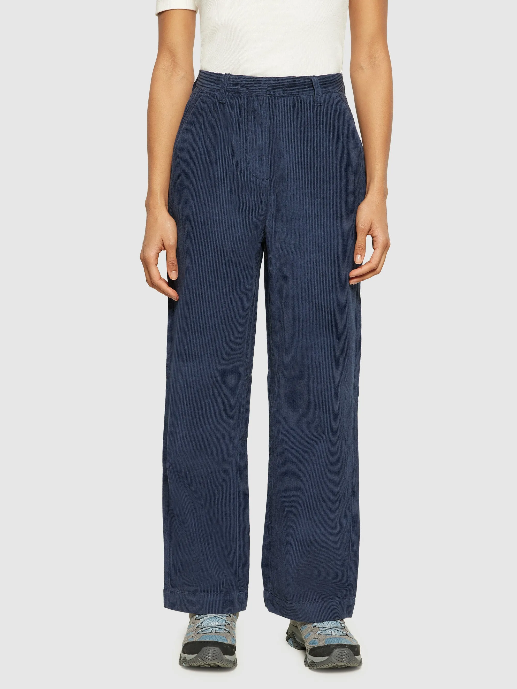 POSEY wide high-rise irregular corduroy pant - GOTS/Vegan - Night Sky