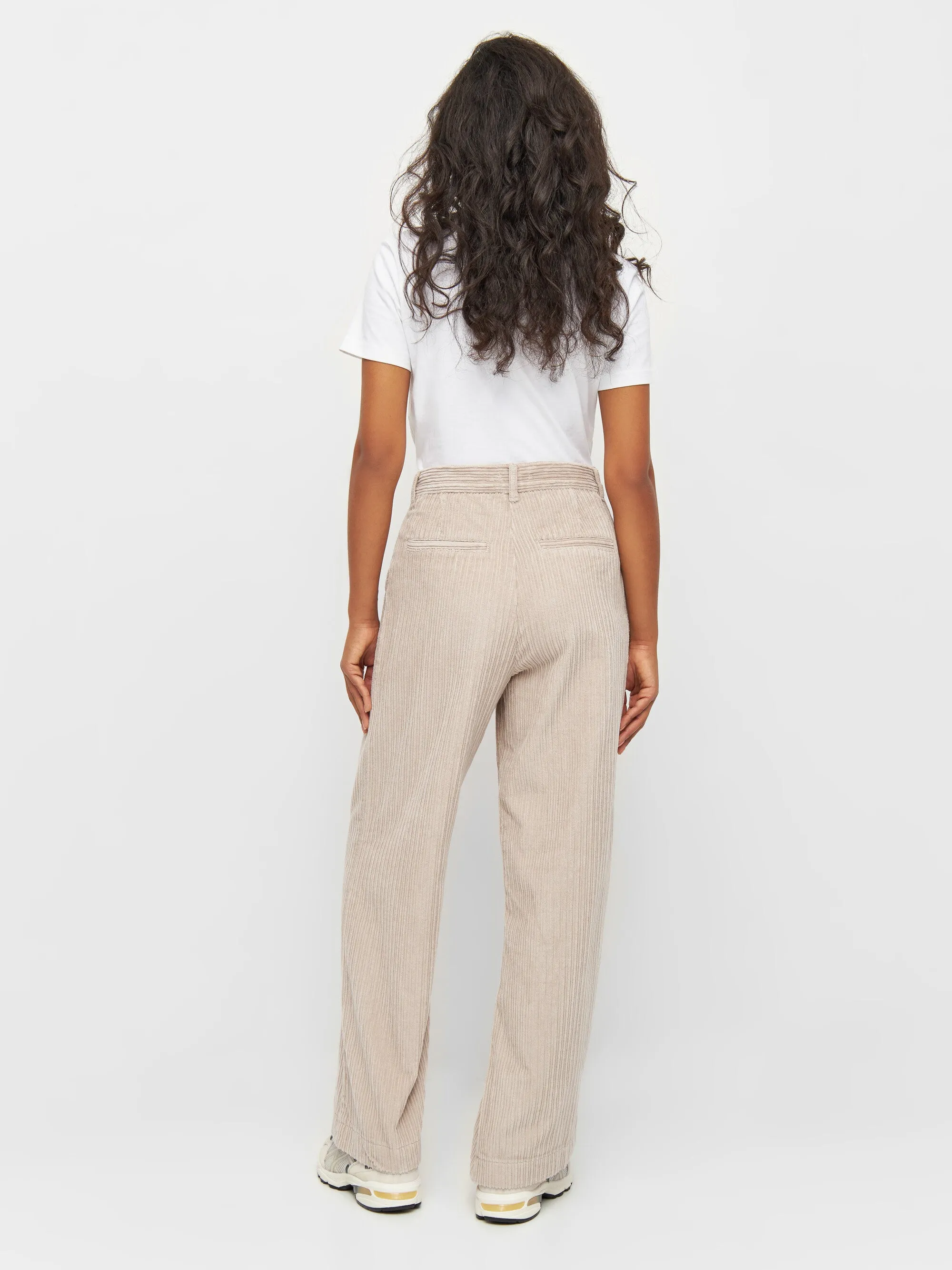 POSEY wide high-rise irregular corduroy pants - Light feather gray