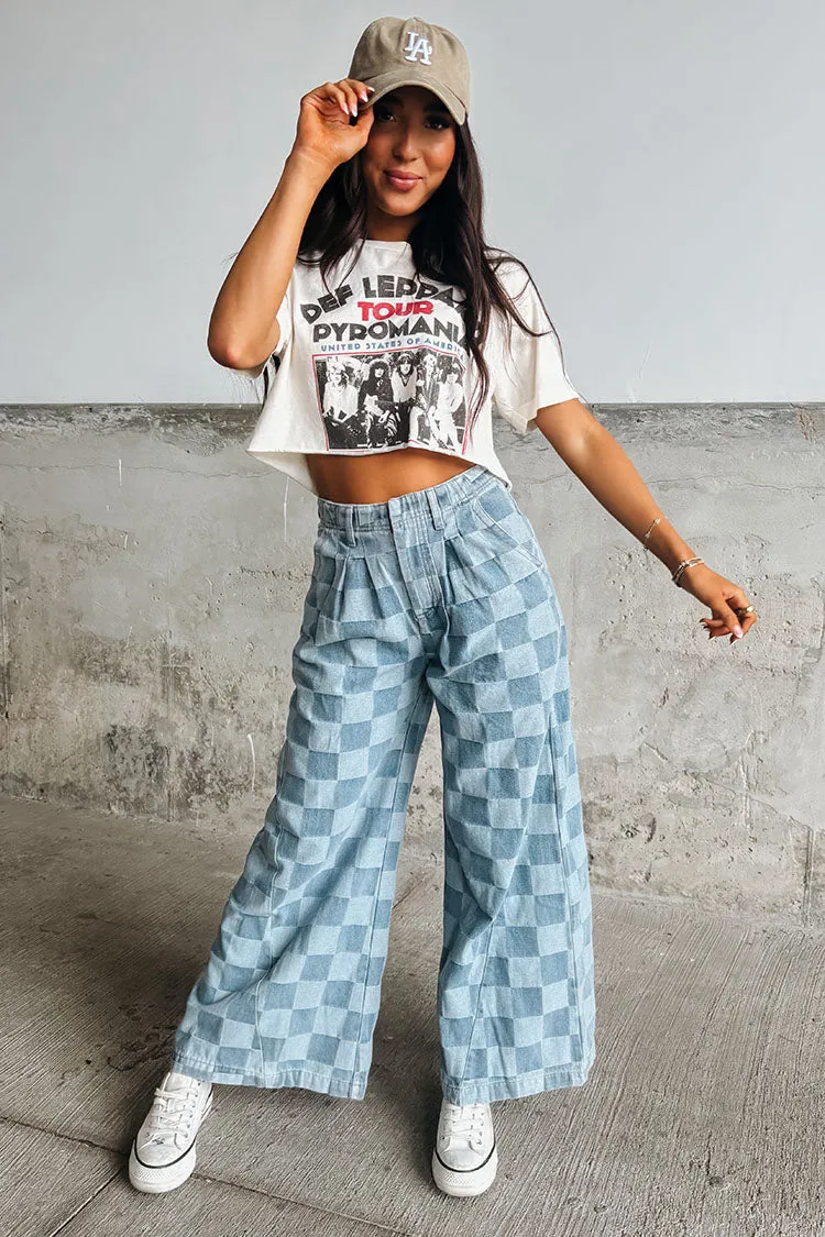 Remy Checkered Denim Pants